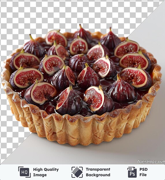 PSD psd picture luscious fig tart on a isolated background