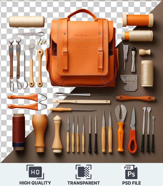 Psd picture luxury leather crafting tools set