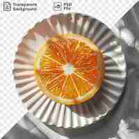 PSD psd picture mhanncha food paper plate with an orange slice