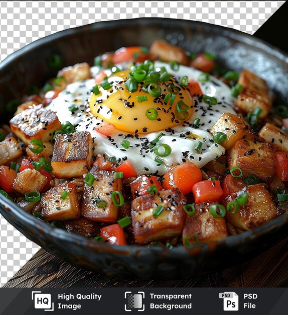 Psd picture omurice with cheese and vegetables in a bowl