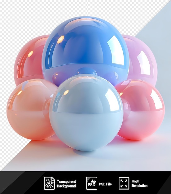 PSD psd картинка один большой шар и пять шаров подряд png psd