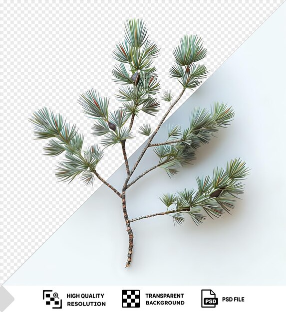 PSD psd picture pine branch on a isolated background