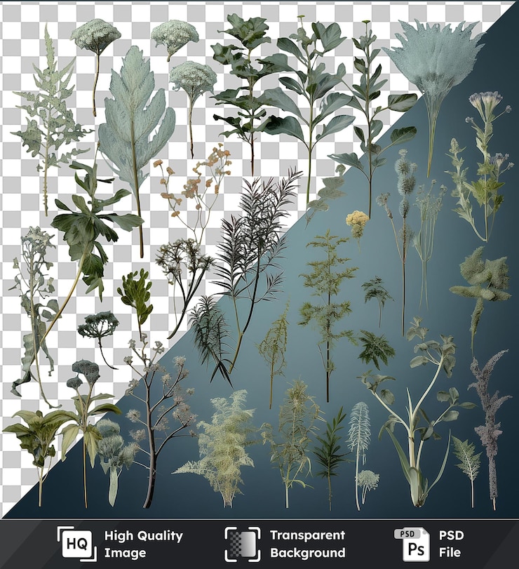 PSD psd picture realistic photographic botanist _ s plant specimens plants and flowers