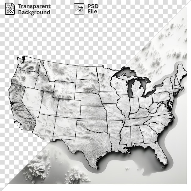 PSD psd картина реалистичная фотография метеорологи метеорологическая карта соединенных штатов
