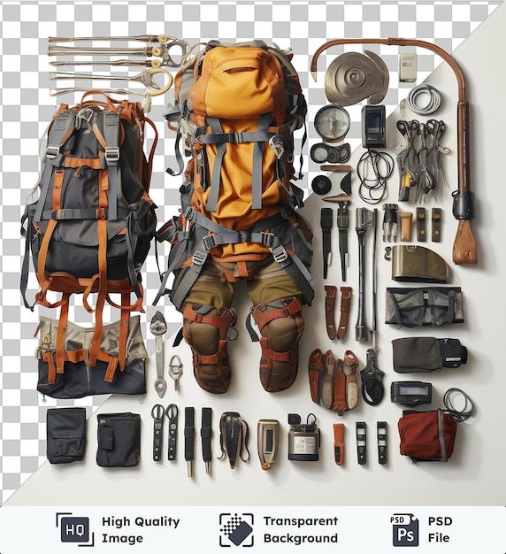 Psd picture realistic photographic mountaineer_s climbing gear