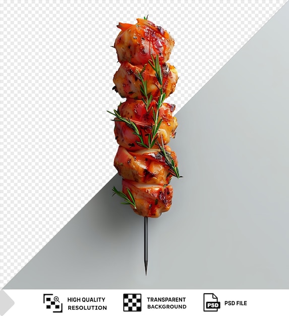 PSD psd picture shish kebab on skewered with herbs on a stick