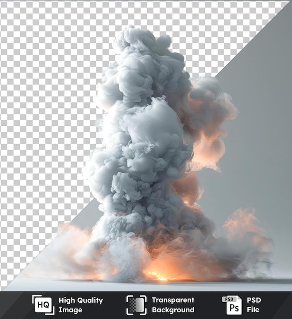 PSD psd picture smoke mockup of a volcano erupting from the ground