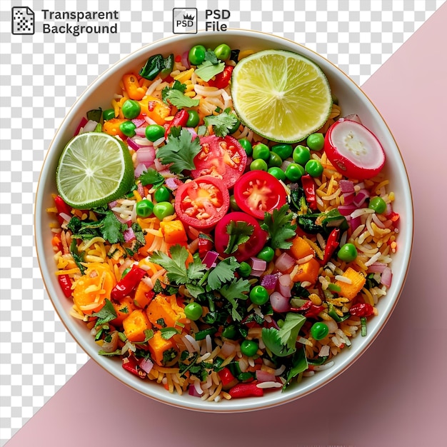 PSD psd picture vegetable biryani served in a bowl