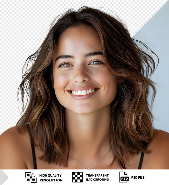 PSD psd picture a woman is smiling and posing for a photo png psd