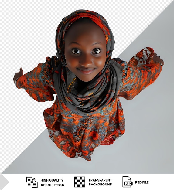 PSD psd picture a young cute dark skinned woman looking confident png psd