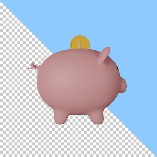 Psd Piggy Bank 3d Ilustracja Ikony