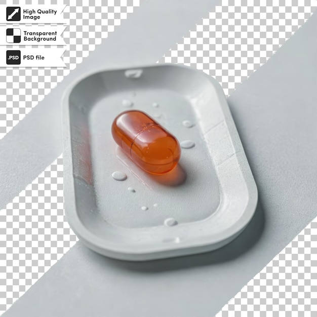 PSD pillole e capsule di psd su sfondo trasparente con strato di maschera modificabile