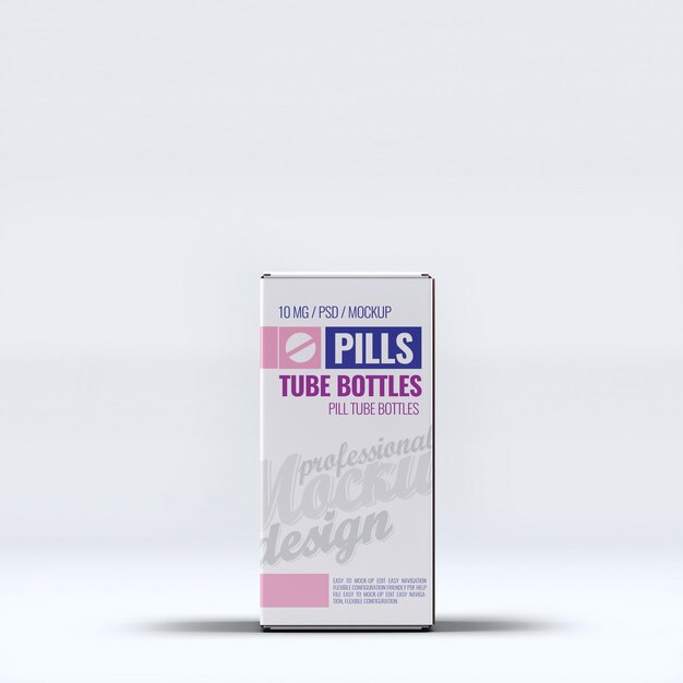 PSD psd pills tube bottle mockup