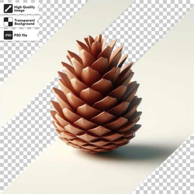 Psd pine cone on transparent background with editable mask layer