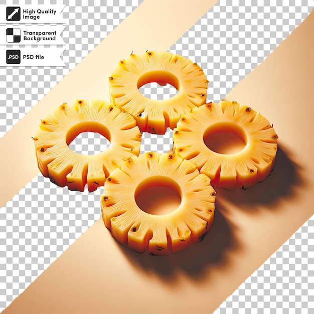 Psd pineapple slice on transparent background