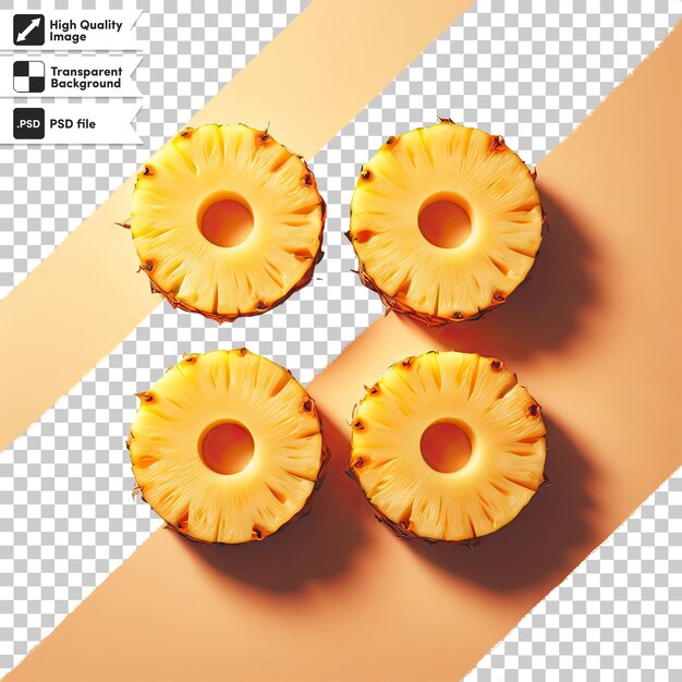 PSD psd pineapple slice on transparent background