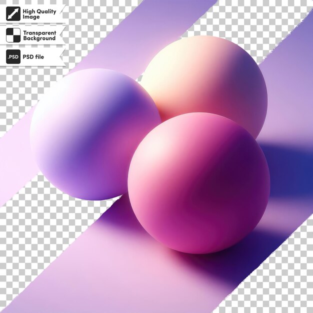 PSD psd pink and blue colorful spheres on transparent background