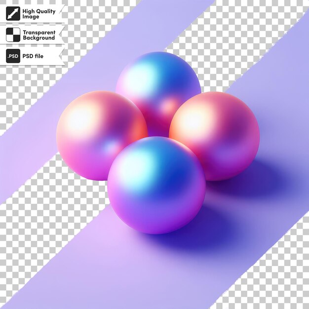 PSD psd pink and blue colorful spheres on transparent background