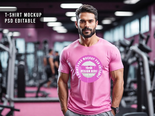 Psd pink color tshirt mockup