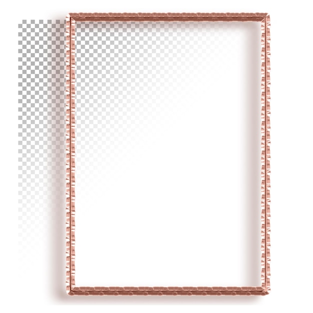 PSD Рамка из розового золота на прозрачном фоне