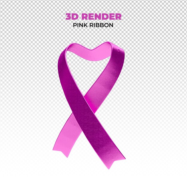 psd pink october realistic 3d ribbon