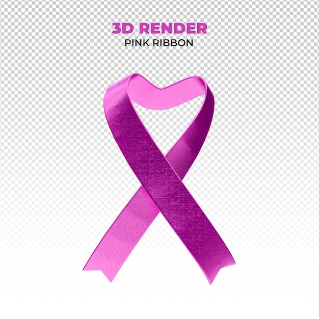 psd pink october realistic 3d ribbon