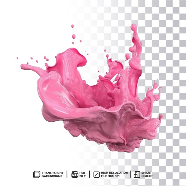 PSD psd pink splash-compositie op clear layer-achtergrond