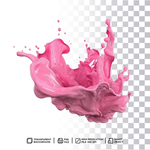 PSD psd pink splash composition on clear layer background