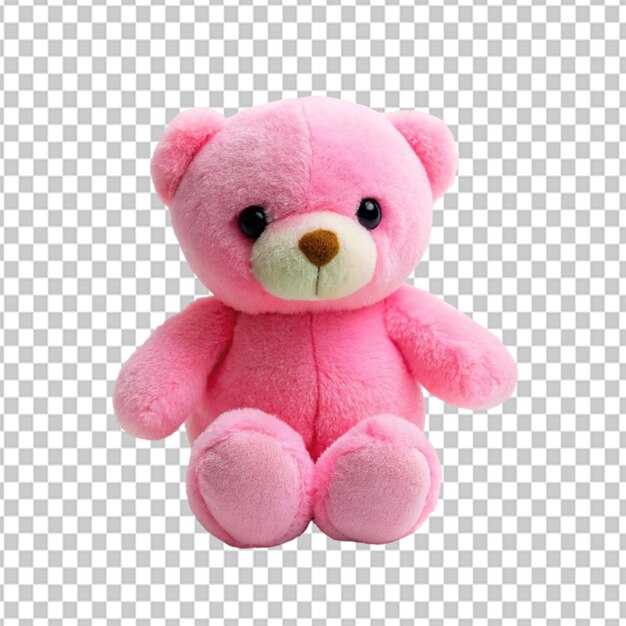 PSD psd di un orso giocattolo rosa su sfondo trasparente
