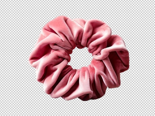 Psd of a pink velvet scrunchie