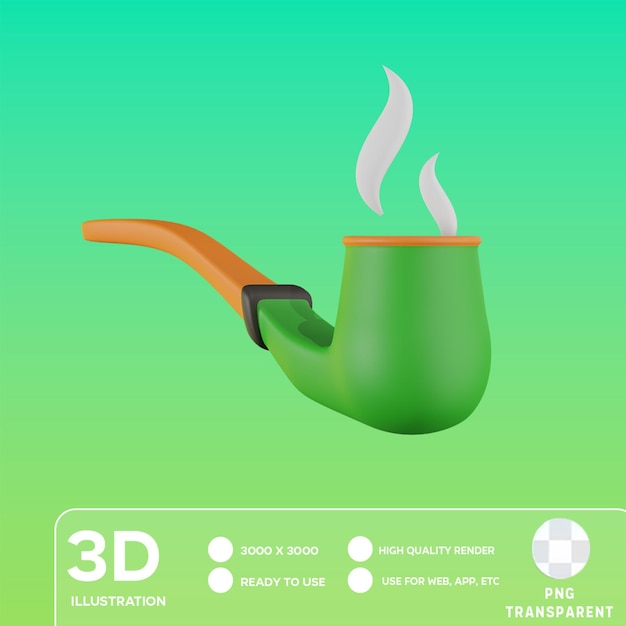 PSD Pipe Smoke 3D illustration