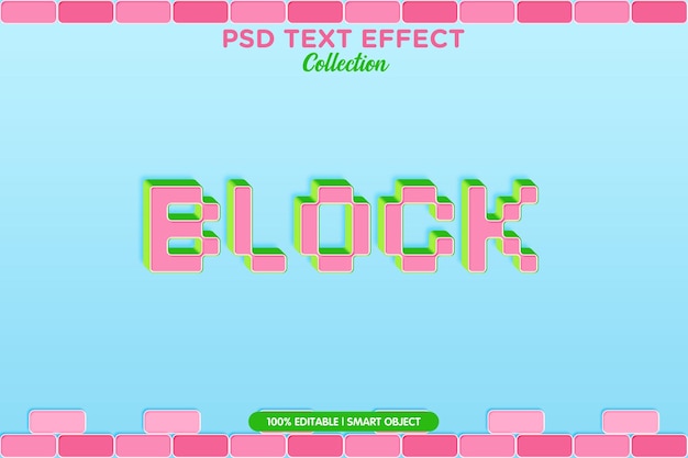 PSD psd pixel tekst effect blok sjabloon jpg