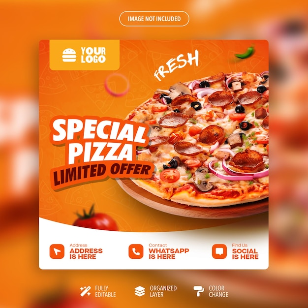 Psd a pizza advertisement for social media post