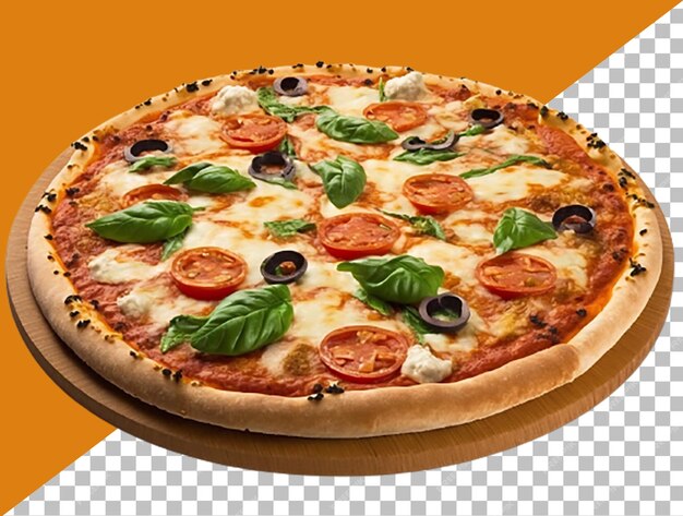 PSD psd pizza with mushroom sausages bell pepper olive and corn