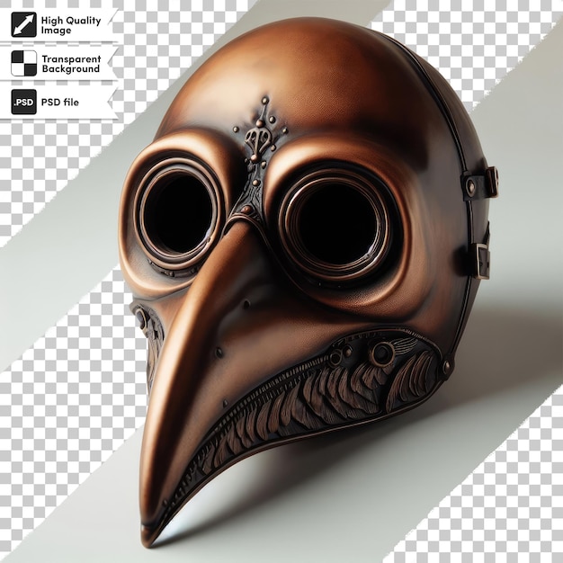 Psd the plague doctor mask on transparent background with editable mask layer