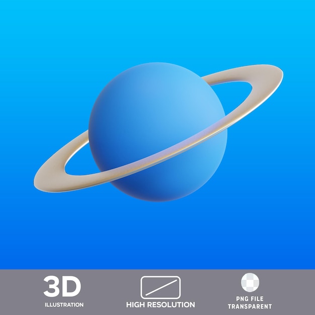 PSD planeta Saturna 3D Ilustracja
