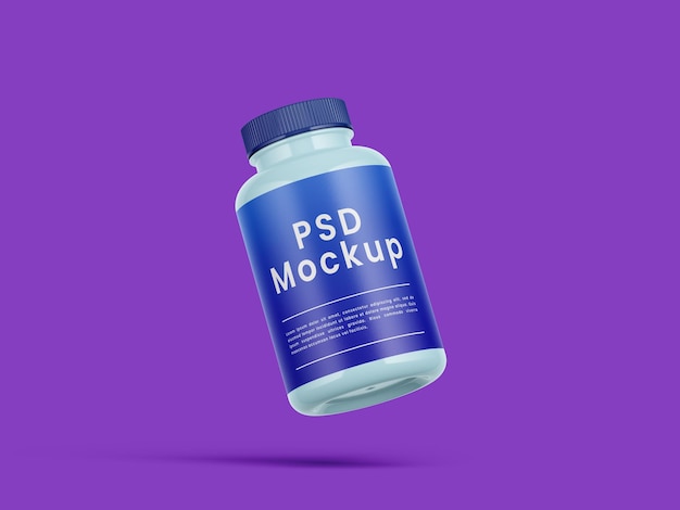 Psd plastic jar mockups design