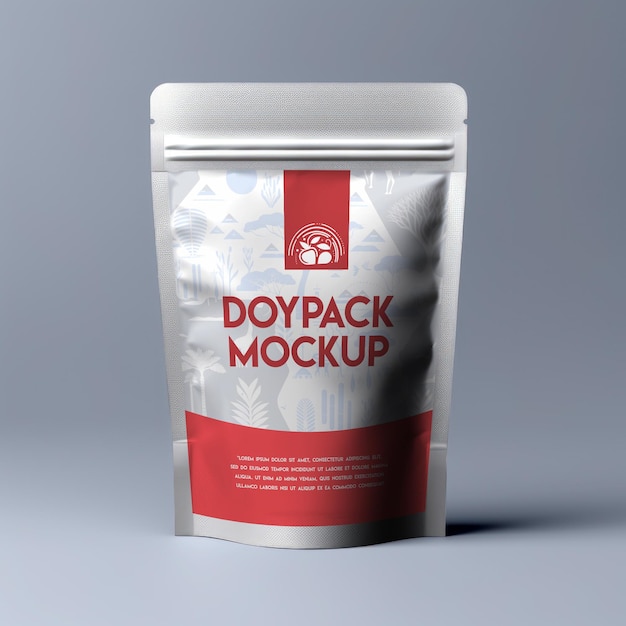 PSD psd プラスチックまたはホイル包装の doypack モックアップ