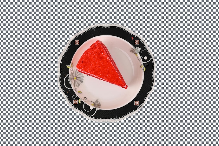 PSD psd plate of fruit cake isolated on transparent background