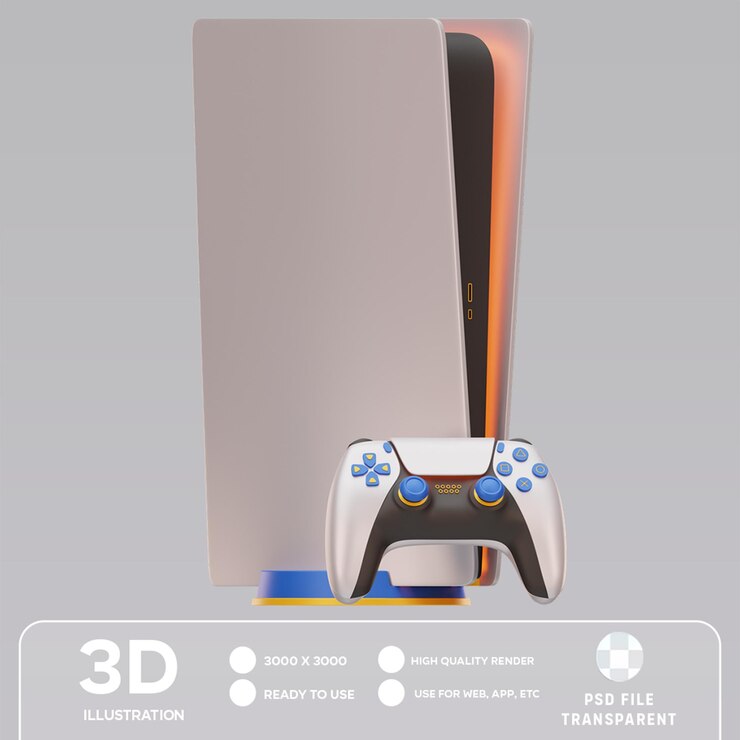 PSD psd playstation 5 3d illustration