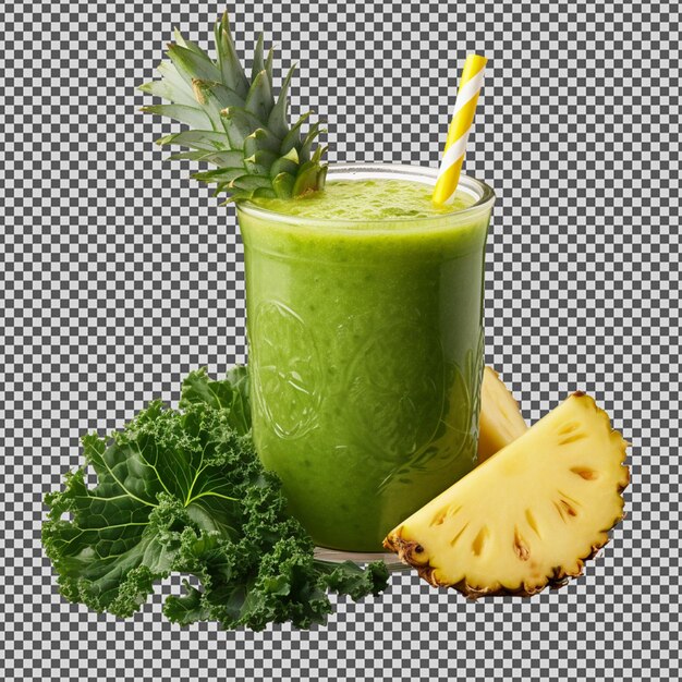 PSD psd png of a delicious pineapple kale smoothi