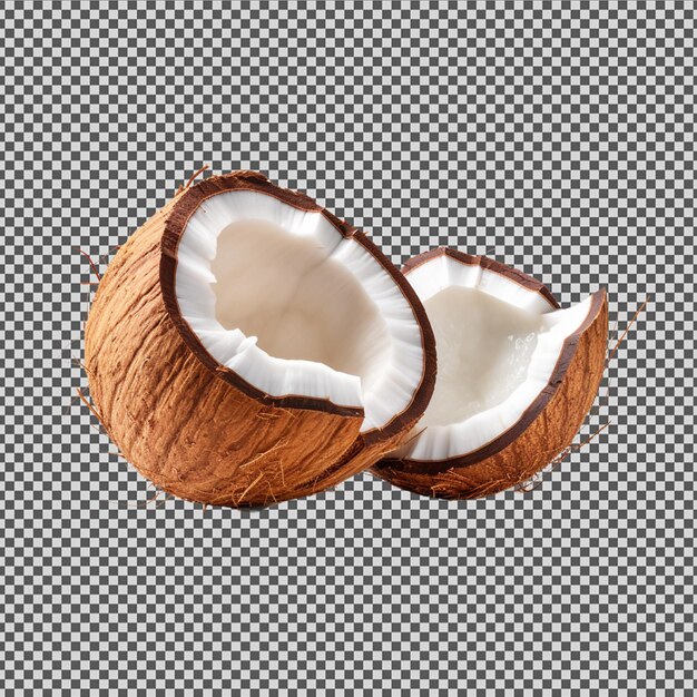 PSD psd png of a fresh broken coconut