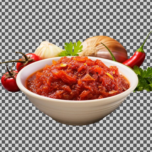 PSD psd png of a fresh sambal in a white bowl