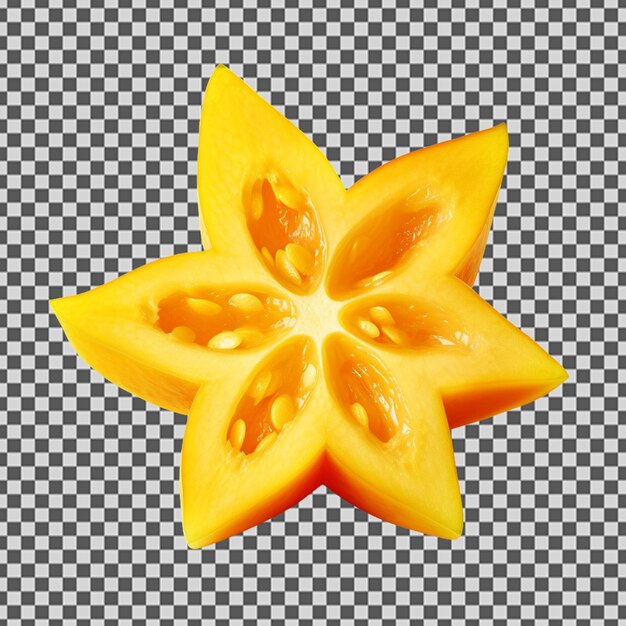 PSD psd png of a fresh tasty star fruit slice