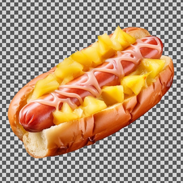 Psd png image of a tasty pineapple hotdog