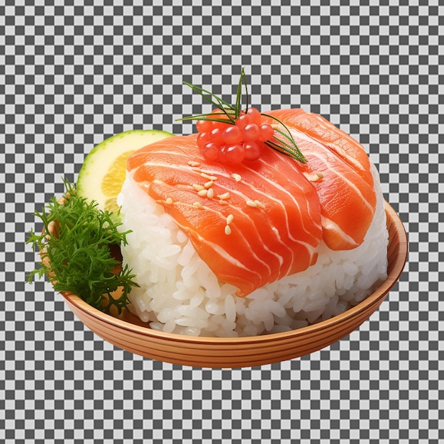 PSD psd png вкусного риса с лососем и рисом