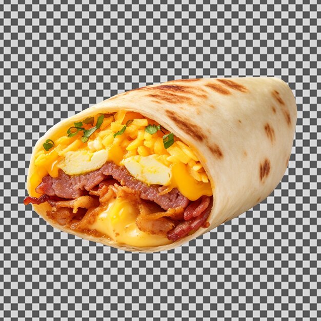 PSD psd png smacznego hiszpańskiego śniadaniowego burrito