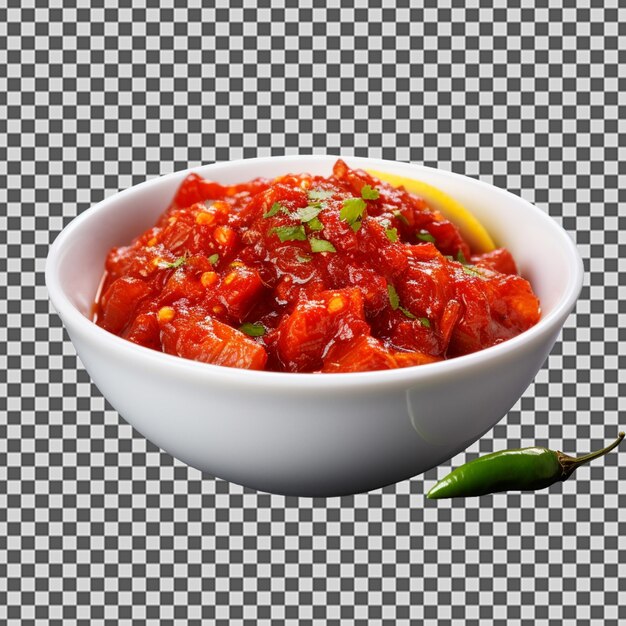 PSD psd png świeżego sambal w białej misce