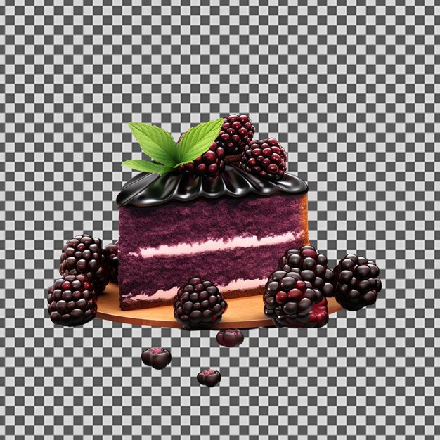 Psd png of a tasty blackberry cake