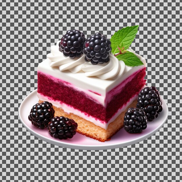 PSD psd png of a tasty blackberry cake